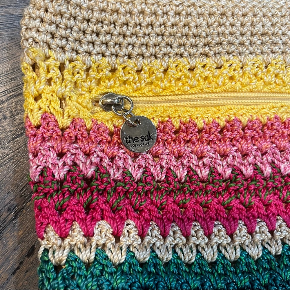 The Sak Crochet Shoulder Bag – Rainbow Stripe Boho Crossbody - Picture 3 of 16